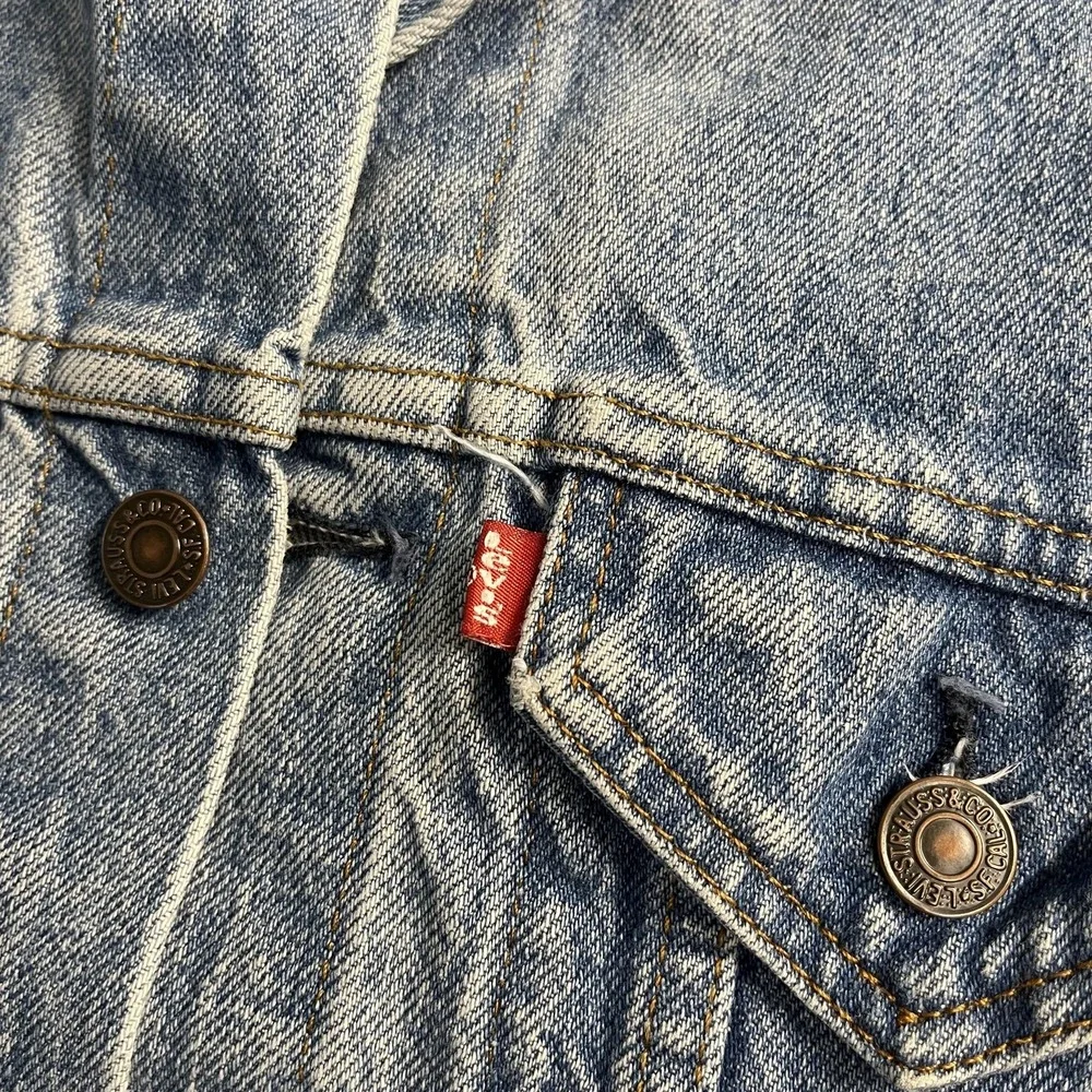 Vintage‎ Levi's Jacket Boys Medium Blue Denim Trucker Biker 57508 0214 USA